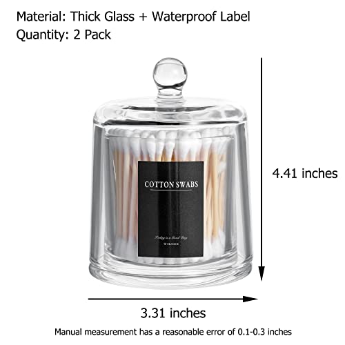 Qtip Holder Apothecary Jars with Lid (Black)