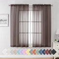 Chocolate Sheer Curtains 63 Inches Long 2 Panels (40"W x 63"L (Pack of 2) / Chocolate)