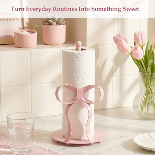 Pink Bow Paper Towel Holder Coutertop (Pink Bow)