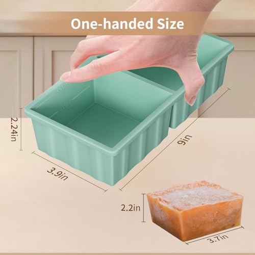Silicone Freezer Tray for Soup Ice Cubes (Green(2pack))