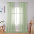 Light Green Sheer Curtains 96 Inches Long 2 Panels (Light Green / 42"W x 96"L (Pack of 2))