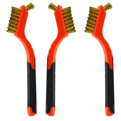3Pcs Small Brass Wire Cleaning Brushes Set for Rust Removal in Holes