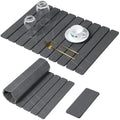 Large Stone Dish Drying Mat for Kitchen Counter (Flow Line Dark Gray / 24" x 16")