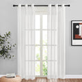 White Sheer Curtains 84 inches Long (42"W x 84"L (Pack of 2) / White)