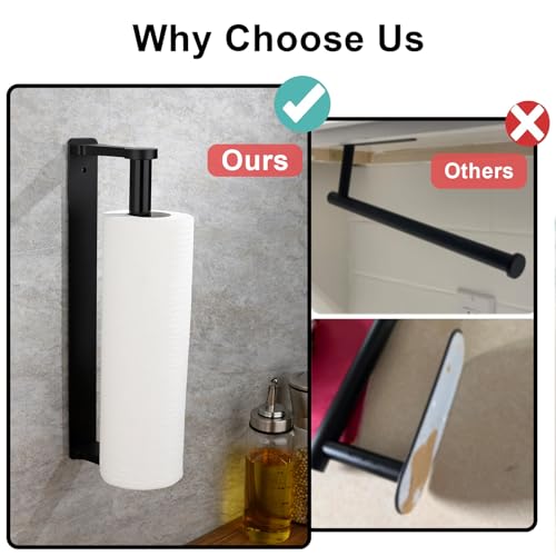 Paper Towel Holder Under Cabinet (Black)