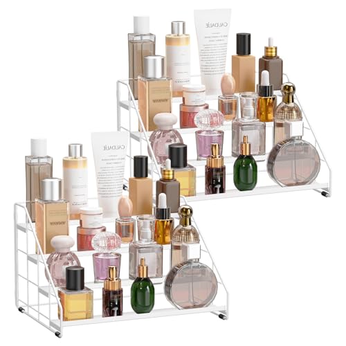 Spice Rack Organizer for Cabinet (4-Tier-White-2PC)