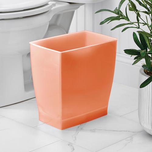 Small Plastic Bathroom Trash Can (Orange / Pack of 1)