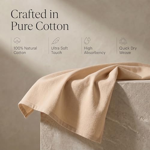 Kitchen Towels Cotton Dish Towels 20”x30” (20" x 30" (Set of 6) / 097 Beige)