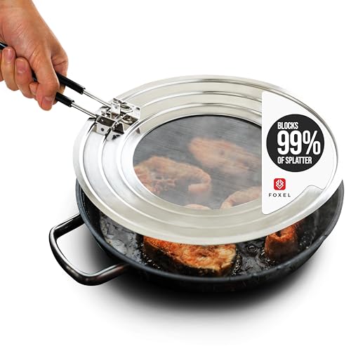 Dishwasher Safe Splatter Screen Guard for Frying Pan Grease (Silver / 11.75 Inch)