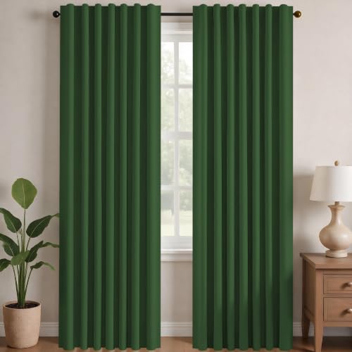 Blackout Curtains for Bedroom 108 Inches Long (Dark Forest / 52"W x 108"L (Pack of 2))