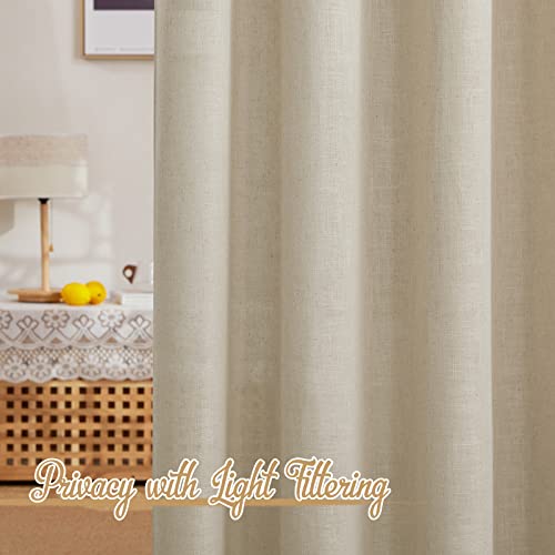 Linen Curtains 108 inch Length 2 Panels (52"W x 108"L (Pack of 2) / Taupe)