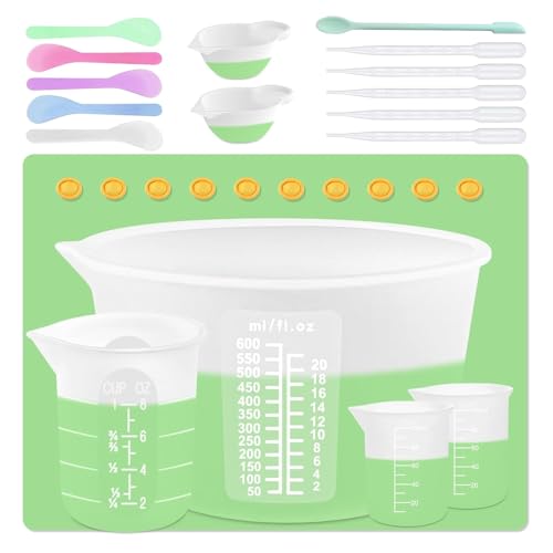 Silicone Measuring Cups Kit for Resin (600ML+250ML+100ML)