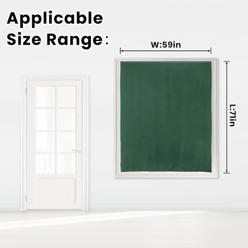 Blackout Curtains for Bedroom Stick On Curtains Window Shades Pull Down Blackout Window Cover No Drillng Self Adhesive Curtains No Rod Small Curtain (59"W x 71"L (Pack of 1) / Dark Green)