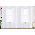 Optical White Sheer Curtains 4 Panels Rod Pocket Semi (Optical White / 52"W x 45"L (Pack of 4))