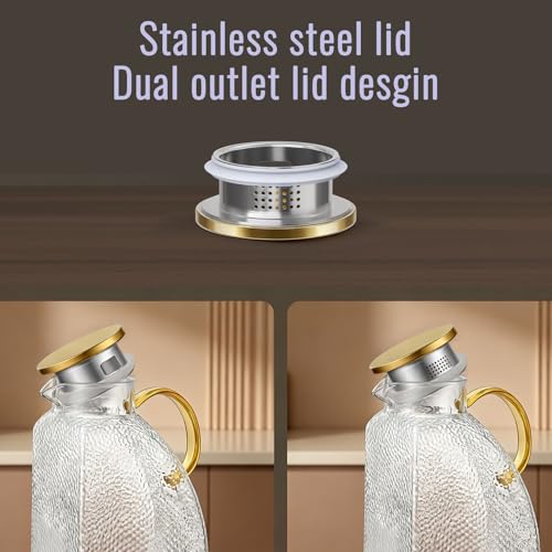 Glass Pitcher With Lid (128 Ounces)