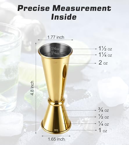 Stainless Steel Cocktail Jiggers (1 Pack-A / Gold)