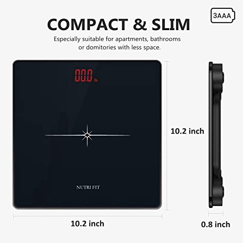Digital Scale for Body Weight Precision Bathroom Weighing Scales (Normal Black)