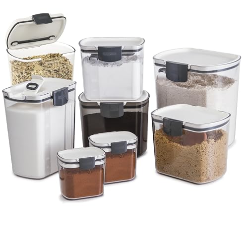 ProKeeper Baker's Airtight Kitchen Storage Canister Container Set for Flour (Multicolor / 8- Piece)