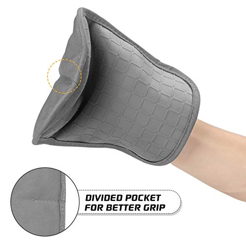 BPA Free Soft Silicone 4 Piece Oven Mitts & Pot Holders Set (Gray / 4-Piece Oven Mitts & Pot Holders Set)