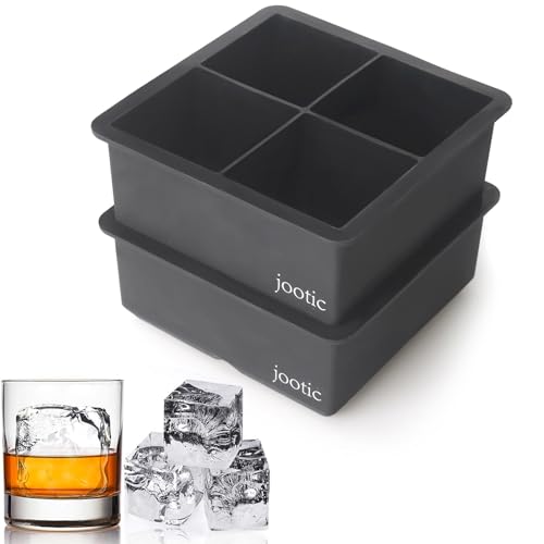 Large Ice Cube Trays Silicone (black 2 pack)