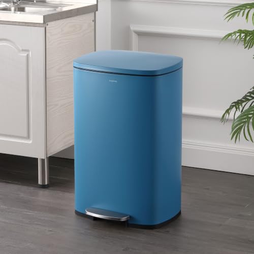 Connor 2 Piece Iron Trash Can (Bright Cobalt Blue)