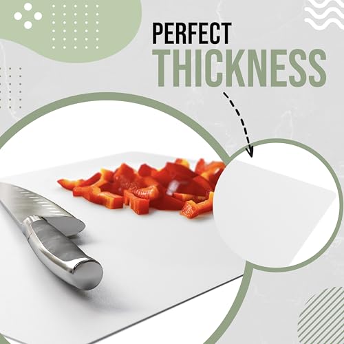 Disposable Cutting Boards for Kitchen 300 Count White Cutting Board 12 Inch X 17.5 Inch Flexible Cutting Boards For Kitchen ~ Patent Pending ~ Recyclable Disposable Cutting Board Sheets (White / Large 300 Count)