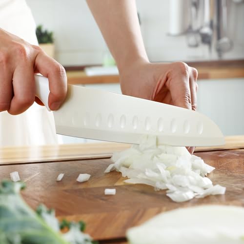 15Pcs Cream White Kitchen Knife Set (Cream White)