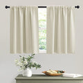 Short Beige Curtains for Small Bedroom Window Cafe (Beige / 42"W x 36"L (Pack of 2))