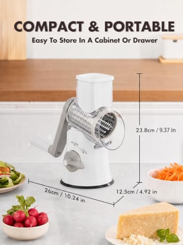 Cheese Grater Hand Crank (Grey White / 5 Blades)