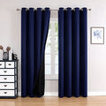 100% Blackout Curtains for Bedroom 120 Inches Long 2 Panels Set (52"W x 120"L (Pack of 2) / Navy Blue)