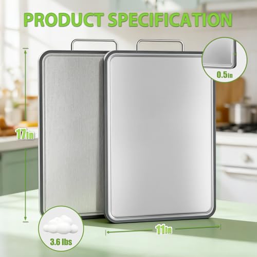 Stainless Steel Cutting Board for Kitchen (Double Sided Stainless Steel)