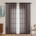 Chocolate Sheer Curtains 72 Inches Long 2 Panels Set (Chocolate / 59"W x 72"L (Pack of 2))