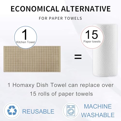 100% Cotton Terry Kitchen Towels (Tan / 13 X 28 - 4 Pack)