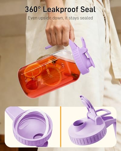 64 oz Mason Jar Pitcher (Purple / 64 Ounces)