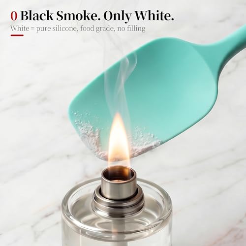 600ºF Heat Resistant Silicone Spatula Spoonula Set of 2 (Aqua Sky / Large/Spoon Spatula - 2pcs)