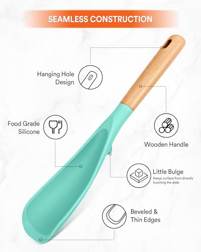 Cooking Spoon and Rice Scooper for Nonstick Cookware (Green)