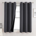 100% Blackout Curtains for Bedroom 45 Inches Long 2 Panels Set (42"W x 45"L (Pack of 2) / Dark Grey)