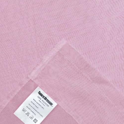Basic Rod Pocket Sheer Voile Window Curtain Panels Light Pink 1 Pair 2 Panels 52 Width 36 Inch Long for Kitchen Bedroom Children Living Room Yard（Light Pink (Light Pink / 52"W x 36"L (Pack of 2))