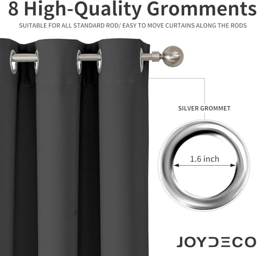 Blackout Curtains 72 Inches Long 2 Panels Set (Grey / 37"W x 72"L (Pack of 2))