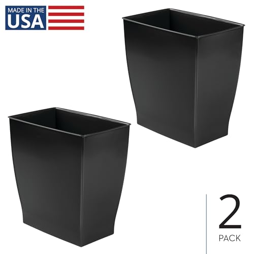 Small Plastic Bathroom Trash Can (Black / Pack of 2)