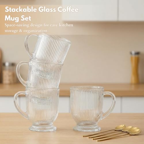 Clear Glass Coffee Mugs Set of 4 (Clear / Set of 4)