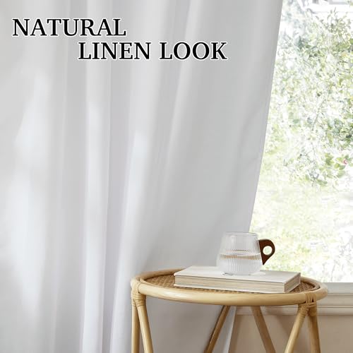 White Floor to Ceiling Curtains 120 inches Long (H - White / 52"W x 120"L (Pack of 2))