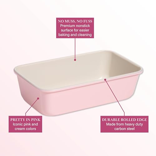 Nonstick Carbon Steel Bakeware Collection (Pink and Cream / 9" x 5" Loaf Pan)