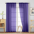 Purple Sheer Curtains 84 Inches Long 2 Panels (42"W x 84"L (Pack of 2) / Purple)