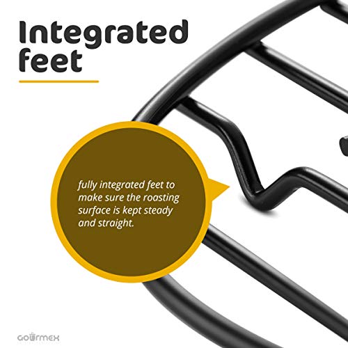 Black Oval Roasting Rack with Integrated Feet (12x8.5")