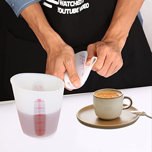 Food Grade Silicone Measuring Cups for Chocolate Melting 2 Cup + 1 Cup (2 PCS)
