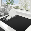 Dish Drying Mat Absorbent Dish Drying Mats for Kitchen Counter 16"x 24" (Classic Black / 24" x 16")