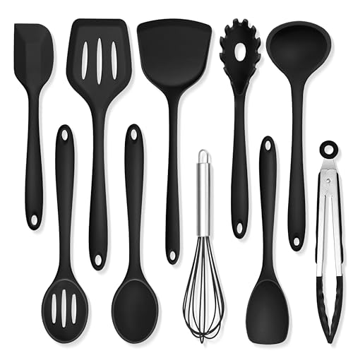 Silicone Cooking Utensils (Black)