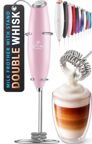 Powerful Double Whisk Milk Frother Handheld (Amazing Pink / OG Frother)
