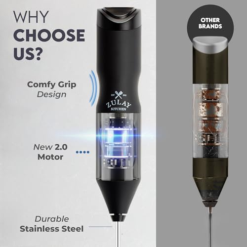 Powerful Frother Wand AA Batteries Included (Executive Black / Majestic Frother)